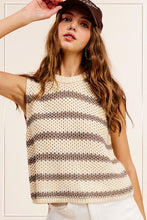 Load image into Gallery viewer, Chunky Stripe Sleeveless Sweater Top
