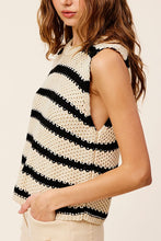 Load image into Gallery viewer, Chunky Stripe Sleeveless Sweater Top
