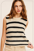 Load image into Gallery viewer, Chunky Stripe Sleeveless Sweater Top
