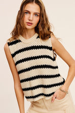 Load image into Gallery viewer, Chunky Stripe Sleeveless Sweater Top
