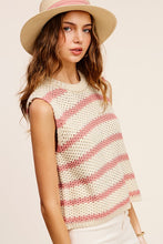 Load image into Gallery viewer, Chunky Stripe Sleeveless Sweater Top
