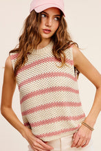 Load image into Gallery viewer, Chunky Stripe Sleeveless Sweater Top
