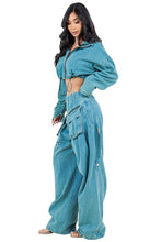 Load image into Gallery viewer, FAHION DENIM TWO PIECE PANT SET
