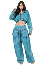 Load image into Gallery viewer, FAHION DENIM TWO PIECE PANT SET
