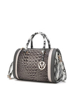 Load image into Gallery viewer, MKF Eleanor Faux Crocodile-Embossed Satchel by Mia
