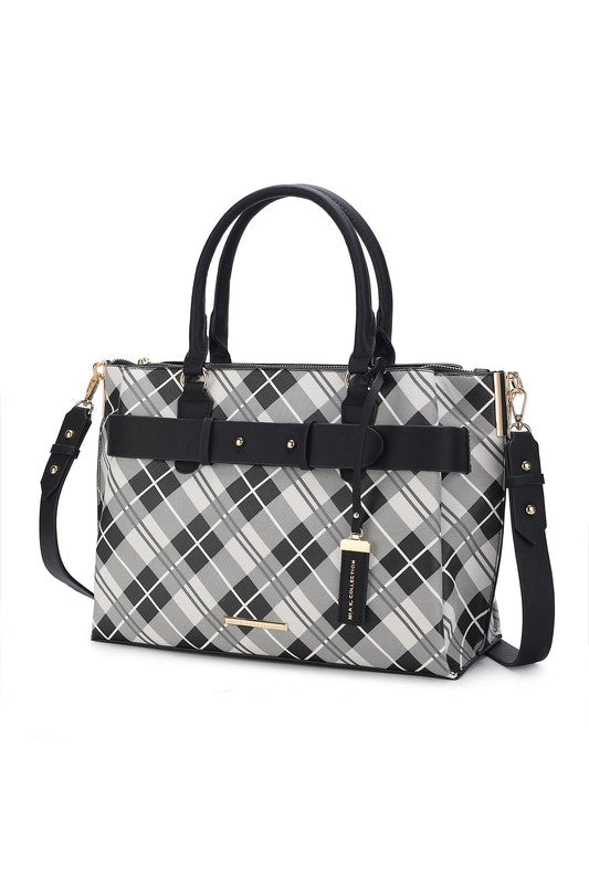 MKF Collection Vivian Plaid Satchel Bag by Mia K