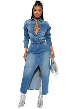 Load image into Gallery viewer, WOMEN FASHION DENIM LONG MAXI DRESS
