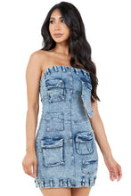 Load image into Gallery viewer, WOMEN FASHION DENIM DRESS
