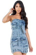 Load image into Gallery viewer, WOMEN FASHION DENIM DRESS
