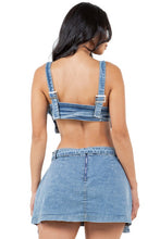 Load image into Gallery viewer, FASHION DENIM TWO PIECE SHORT SET
