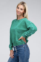 Load image into Gallery viewer, French Terry Acid Wash Boat Neck Pullover
