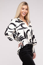 Load image into Gallery viewer, Geo Print Button Front Blouse
