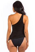 Load image into Gallery viewer, One piece single shoulder solid swimsuit with mesh
