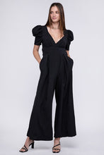 Load image into Gallery viewer, V Neck Puff Sleevw Jumpsuit
