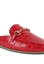 Load image into Gallery viewer, BEGONIA BUCKLED FAUX LEATHER CROC MULES
