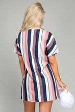 Load image into Gallery viewer, Multi striped print Tunic Dress
