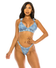 Load image into Gallery viewer, TWO PIECE BIG BUCKLE DENIM SWIMWEAR
