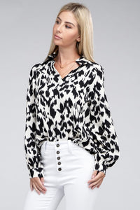 Allover print Collared Shirt