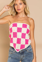 Load image into Gallery viewer, Checkerboard Pattern Tube Top Sweater
