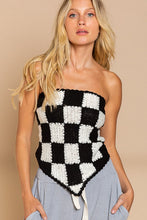 Load image into Gallery viewer, Checkerboard Pattern Tube Top Sweater
