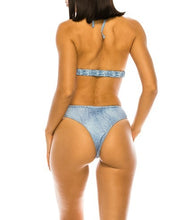 Load image into Gallery viewer, TWO PIECE DENIM BIKINI SET
