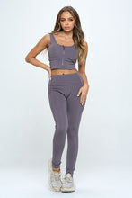 Load image into Gallery viewer, Zip Up Crop Sports Tank Top Set
