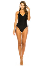 Load image into Gallery viewer, Classic baywatch style one piece with crossed back
