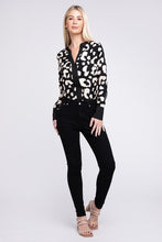 Load image into Gallery viewer, Leopard Notched Neck Blouse
