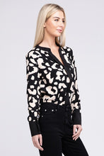 Load image into Gallery viewer, Leopard Notched Neck Blouse
