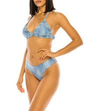 Load image into Gallery viewer, TWO PIECE DENIM BIKINI SET
